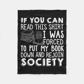 If can read this book lovers novel reading funny fleece blanket