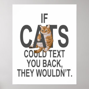 If Cats Could Text You Back, They Wouldn't Funny Poster