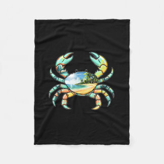 If Crabby Return to the Beach Funny Summer Fleece Blanket