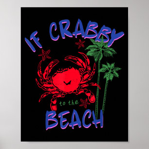 If crabby return to the beach hawaii summer poster