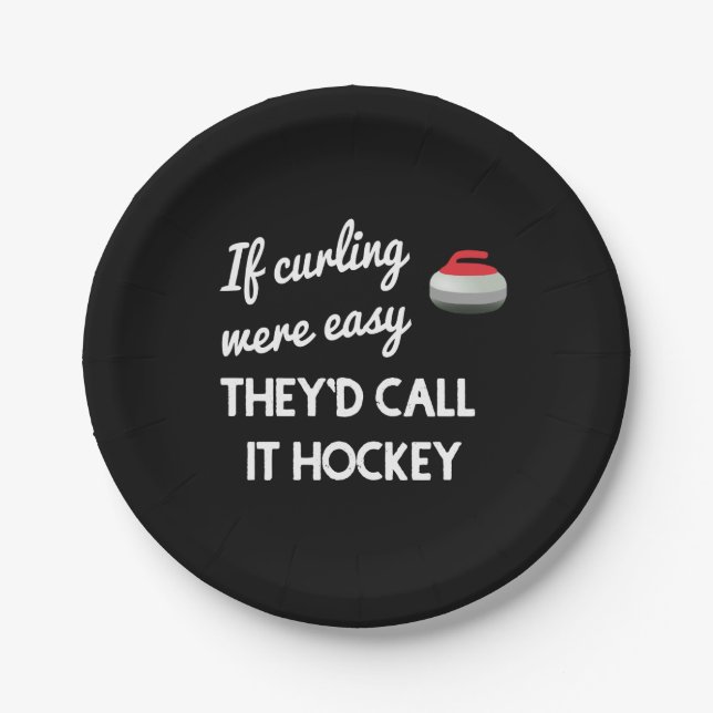 If Curling Were Easy Paper Plate (Front)