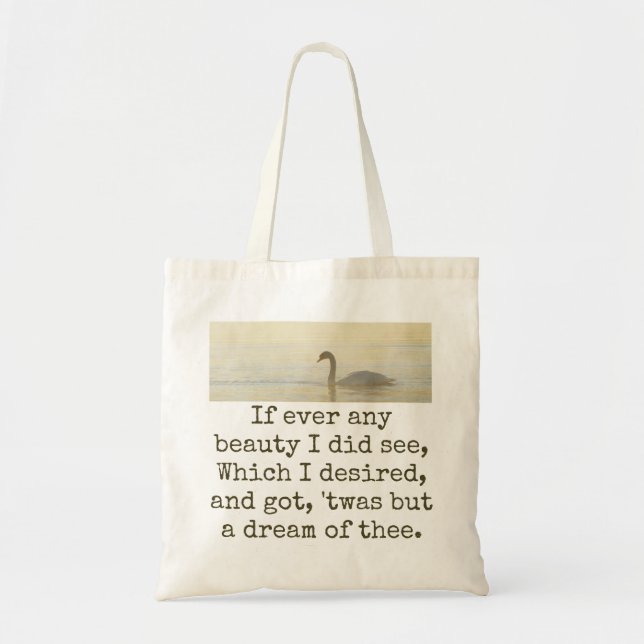If Ever Any Beuaty I Did See - Beauty Quote  Tote Bag (Front)