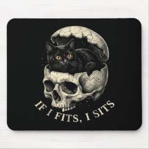 If fits sit black cat gothic skull and cat lover mouse mat