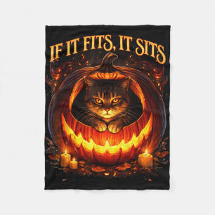 If fits sits black cat gothic dark humour hallowee fleece blanket