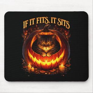 If fits sits black cat gothic dark humour hallowee mouse mat