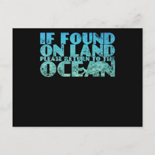 If Found On Land Funny Apnoea Diver Snorkeler Postcard