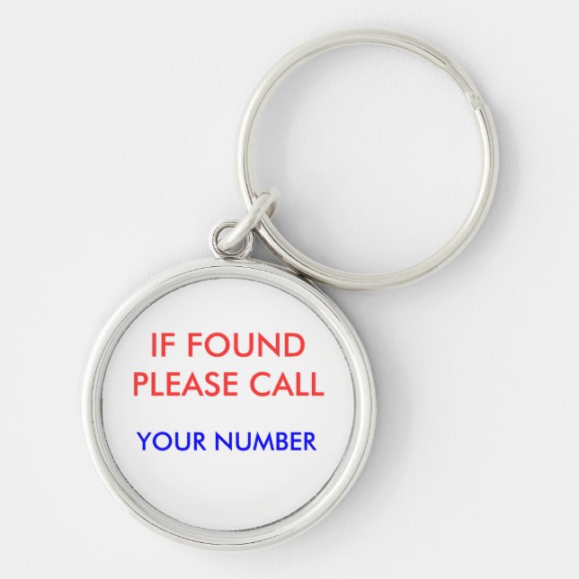 IF FOUND PLEASE CALL, KEY RING (Front)