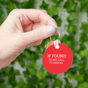 If Found Please Call This Number Custom Template Key Ring