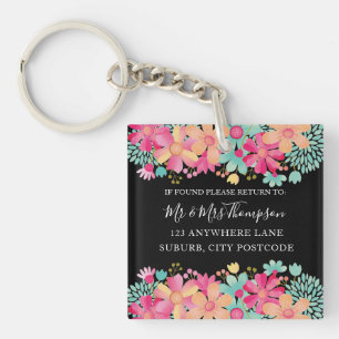 If Found Please Return To Floral Address Tag Key Ring