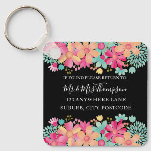 If Found Please Return To Floral Address Tag Key Ring