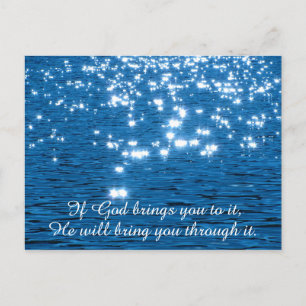 If God Brings you to it Christian Quote Postcard