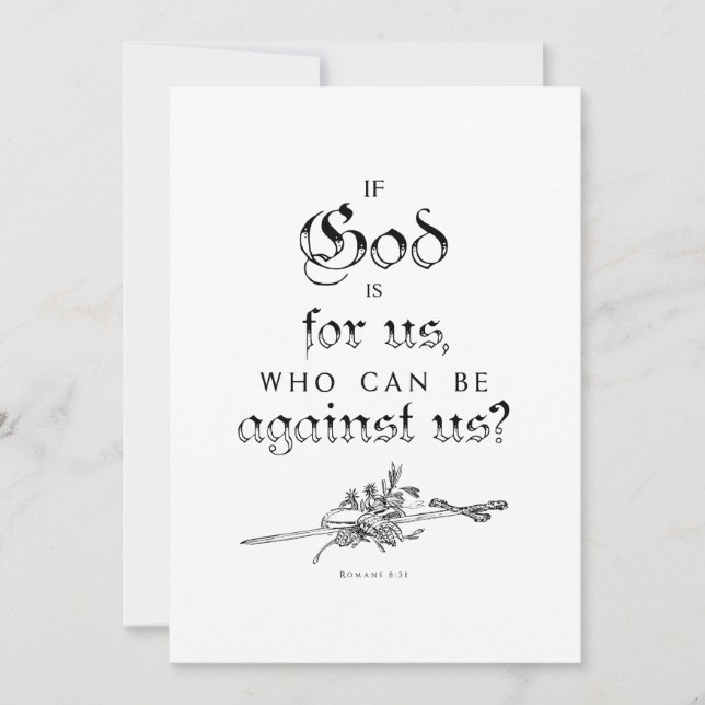 If God Is For Us Bible Quote Greeting Card (Front)