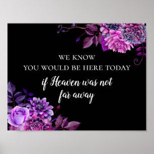 If Heaven was not far away print. Purple memorial Poster