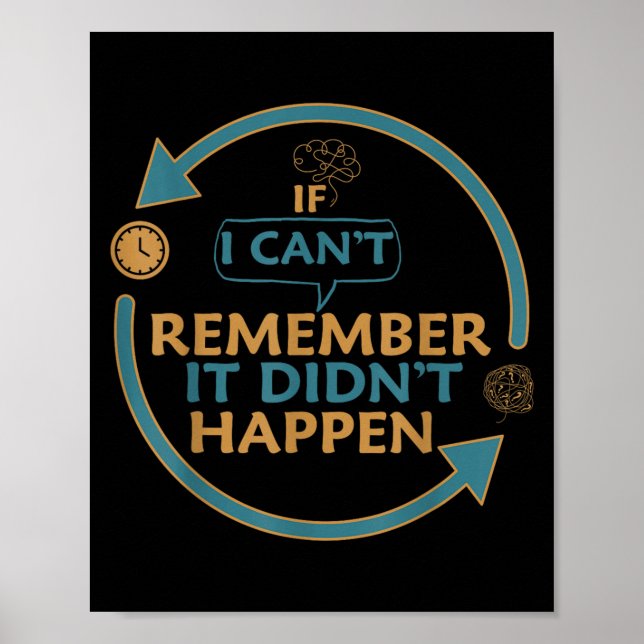 If I Can't Remember It Didn't Happen Funny Quotes  Poster (Front)
