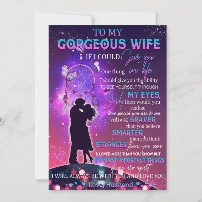 If I Could Give U 1 Thing In Life Husband To Wife  Holiday Card (Front)