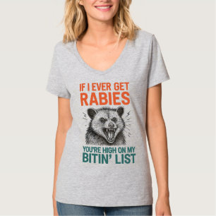 If I Ever Get Rabies – Fierce Animal Humour Design T-Shirt