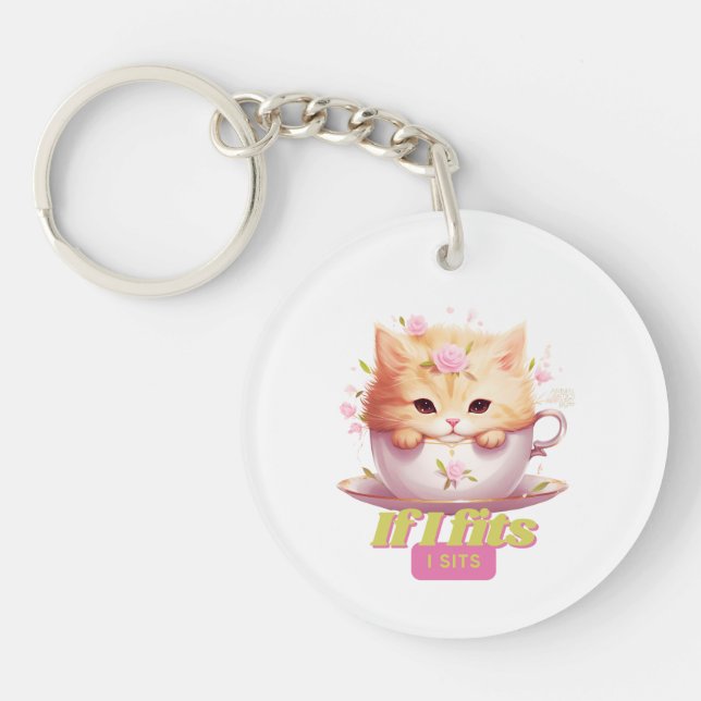 “If I Fits, I Sits” Animal Antics Key Ring (Front)