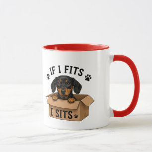 🐾 If I Fits I Sits Funny Dog Quote 🐾 Mug