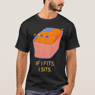 If I Fits I Sits Smooth Cat Meme Cat in a Box T-Shirt