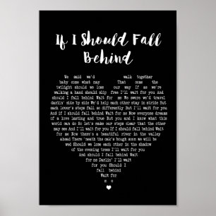 If I Should Fall Behind Black Heart Song Lyric Poster