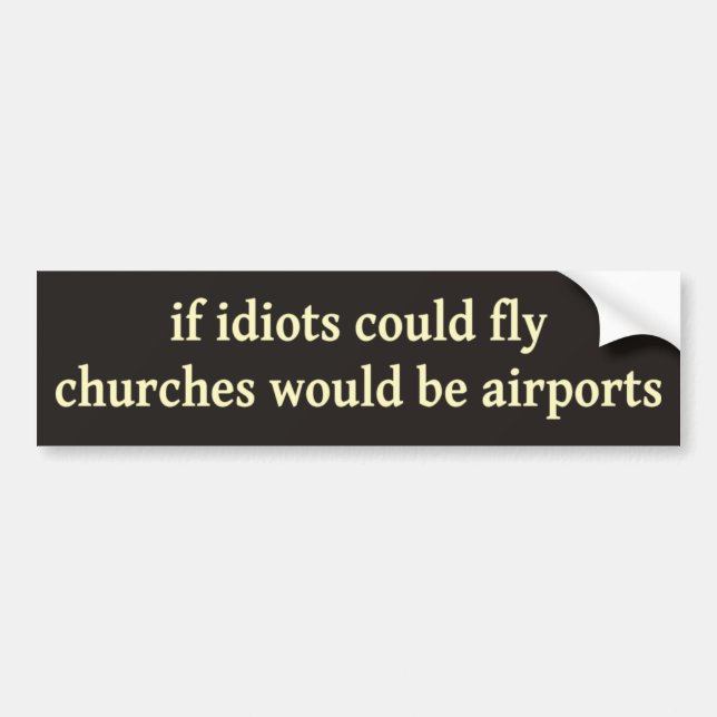 If idiots could fly, churches would be airports bumper sticker (Front)