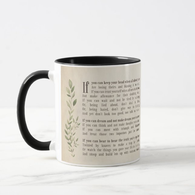 IF, Inspired poem of Rudyard Kipling Mug (Left)