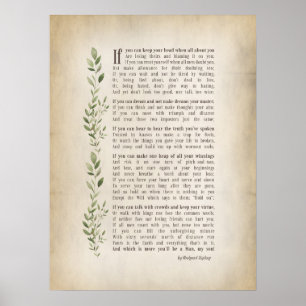 IF, Inspired poem of Rudyard Kipling Poster