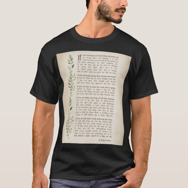 IF, Inspired poem of Rudyard Kipling T-Shirt (Front)