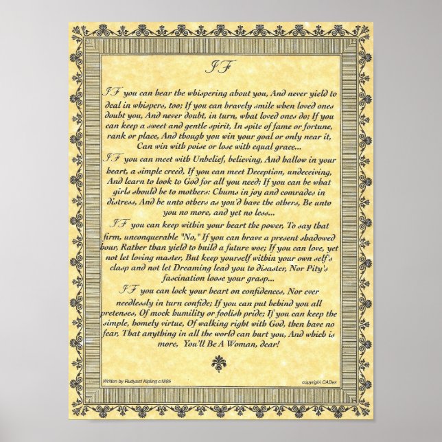 IF Inspiring Poem for Young Women & Girls Poster (Front)