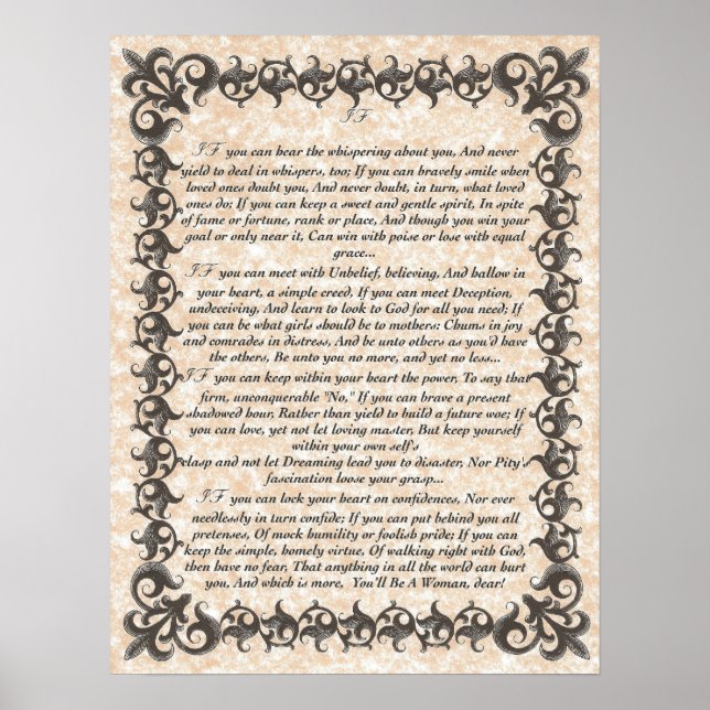IF Inspiring Poem for Young Women & Girls Poster (Front)