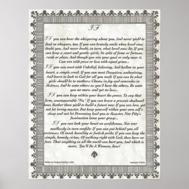 IF Inspiring Poem for Young Women & Girls Poster (Front)