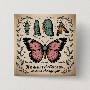 If It Doesn't Challenge You, It Won't Change You 15 Cm Square Badge