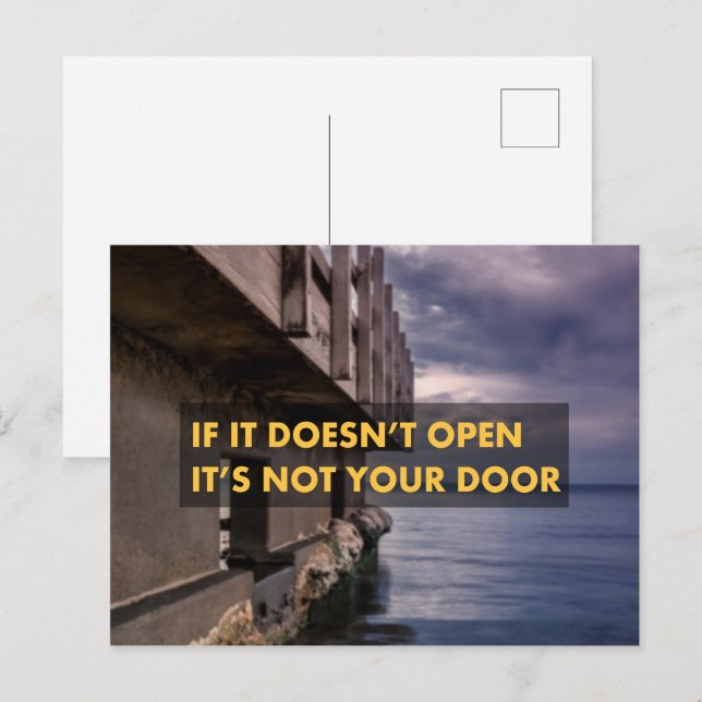 If it doesn't open it's not your door postcard (Front/Back)