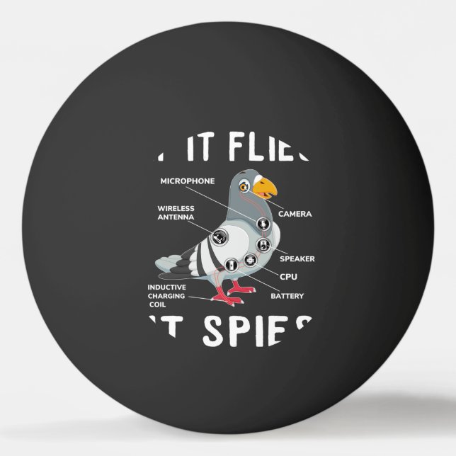 If It Flies It Spies, Pigeon Anatomy Bird Aren't R Ping Pong Ball (Front)