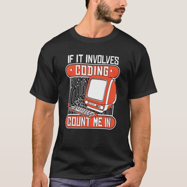 If It Involves Coding Count Me In Coder Software D T-Shirt (Front)