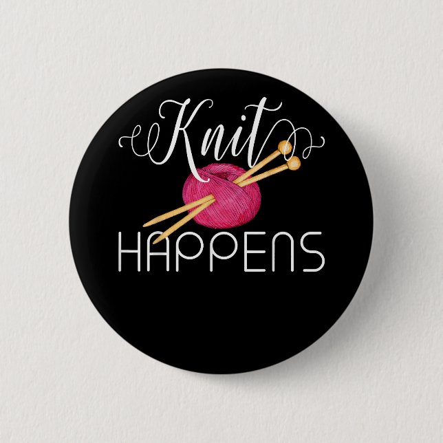 If It Involves Knitting and Coffee Count Me In Cut 6 Cm Round Badge (Front)