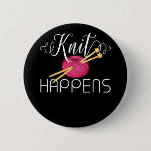 If It Involves Knitting and Coffee Count Me In Cut 6 Cm Round Badge
