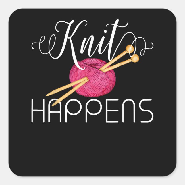 If It Involves Knitting and Coffee Count Me In Cut Square Sticker (Front)