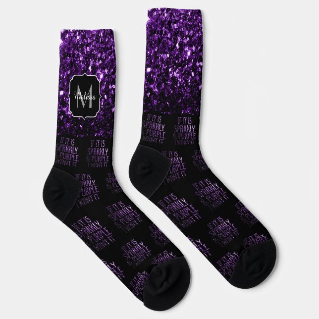 If it is Sparkly Purple I want it Black Monogram Socks (Right)