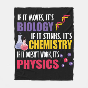 If It Moves It's Biology Fleece Blanket