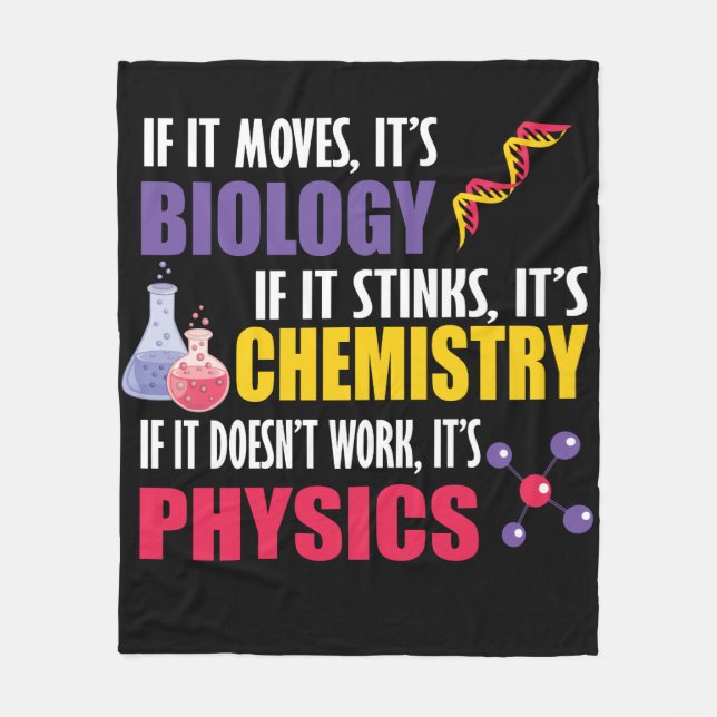 If It Moves It's Biology Fleece Blanket (Front)