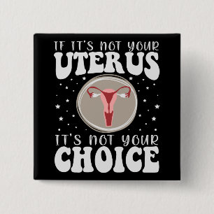 If It's Not Your Uterus It's Not Your Choice 15 Cm Square Badge