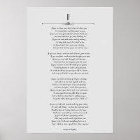 IF Kipling Poem on Gray Poster