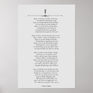IF Kipling Poem  on Gray Poster