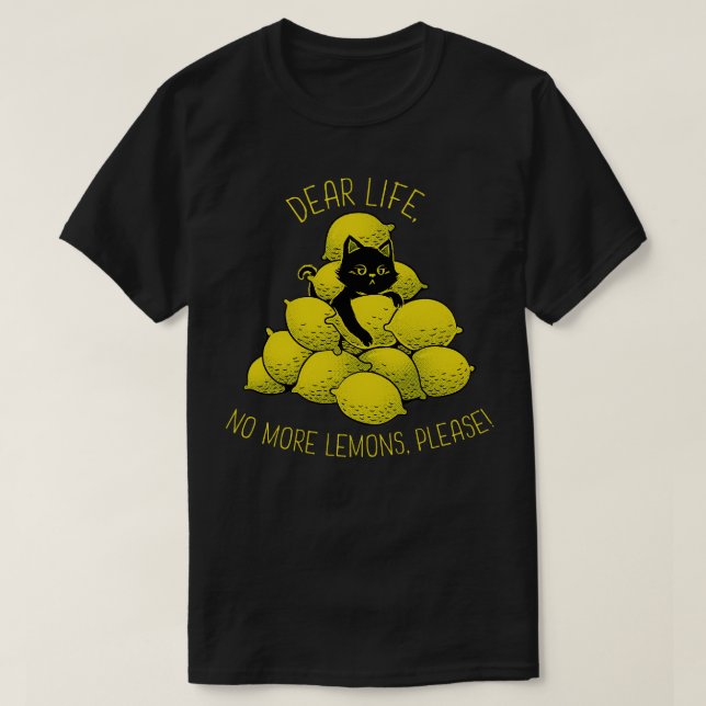 If Life Give You Lemons Black Cat by Tobe Fonseca T-Shirt (Design Front)