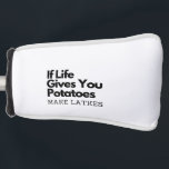 If Life Gives you a Potatoes Make a Latke  Golf Head Cover<br><div class="desc">Hanukkah humour,  Jewish food pun,  potato joke,  latke lover fun,  Jewish culture laugh,  Hanukkah 2025,  traditional meets modern,  festival of lights funny,  Jewish holiday food,  witty holiday saying</div>