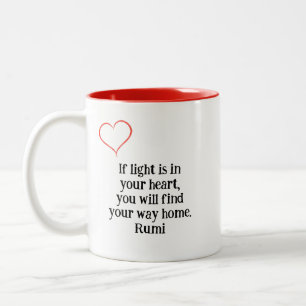 If Light Is In Your Heart - Rumi Two-Tone Coffee Mug