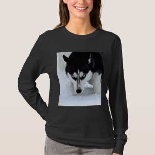 If Looks Could Kill Black And White Husky T-Shirt