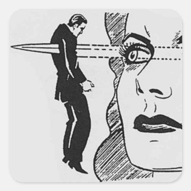 If Looks Could Kill (Dagger Eyes) Square Sticker (Front)
