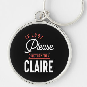 If Lost Please Return to Claire Key Ring